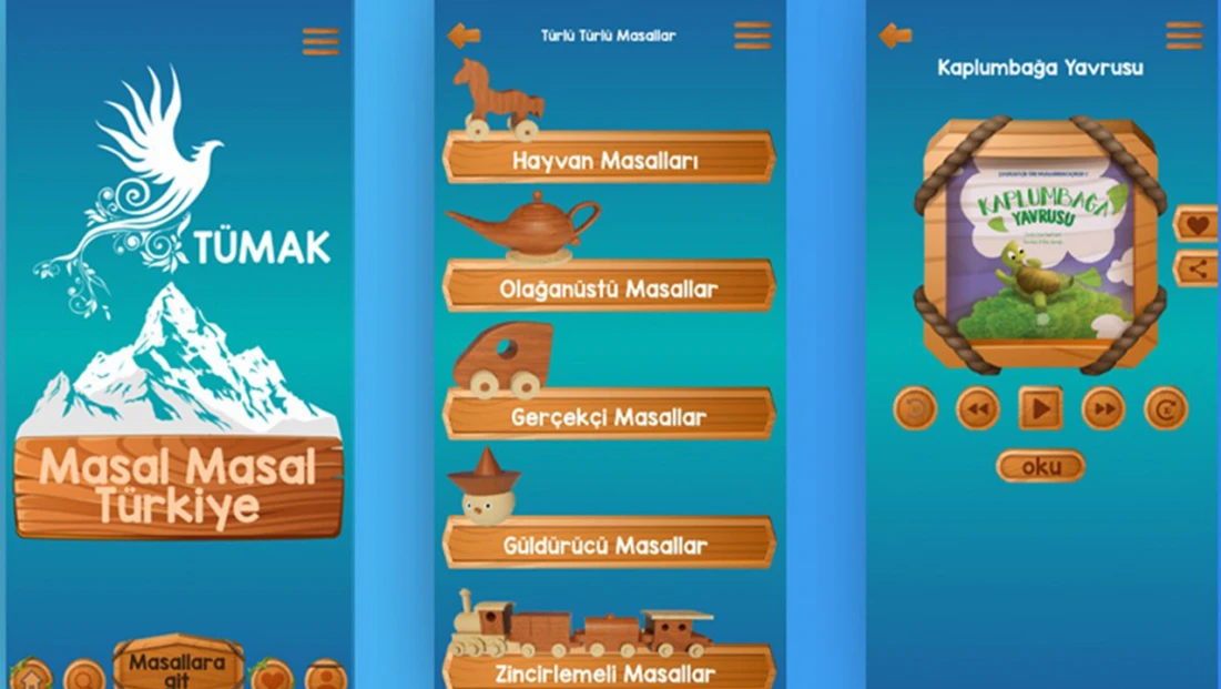 Çocuklara özel masal uygulaması mobil uygulamada