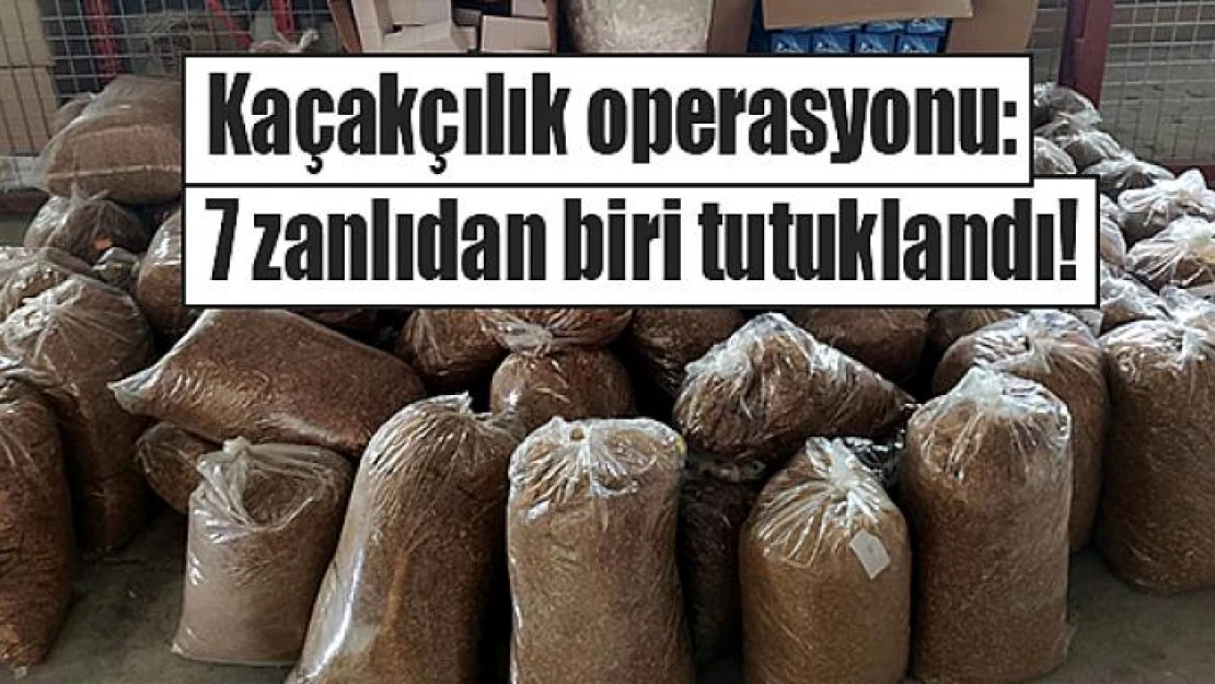 Kaçakçılık operasyonu: 7 zanlıdan biri tutuklandı!