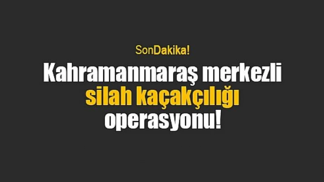 Kahramanmaraş merkezli silah kaçakçılığı operasyonu!