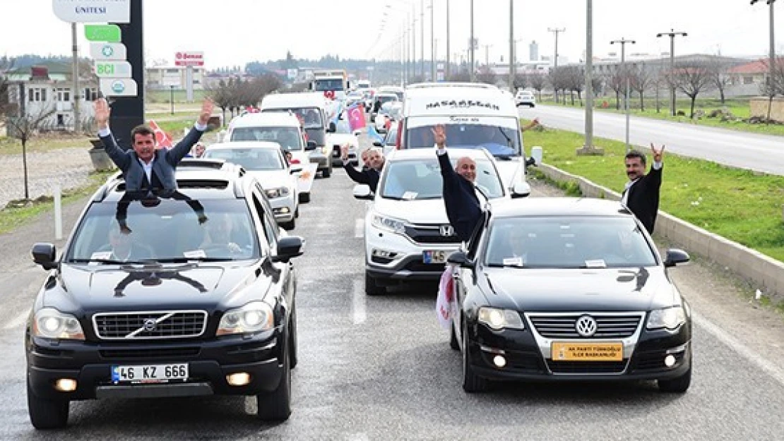 Cumhur İttifakı konvoyuna Türkoğlu'nda yoğun katılım!