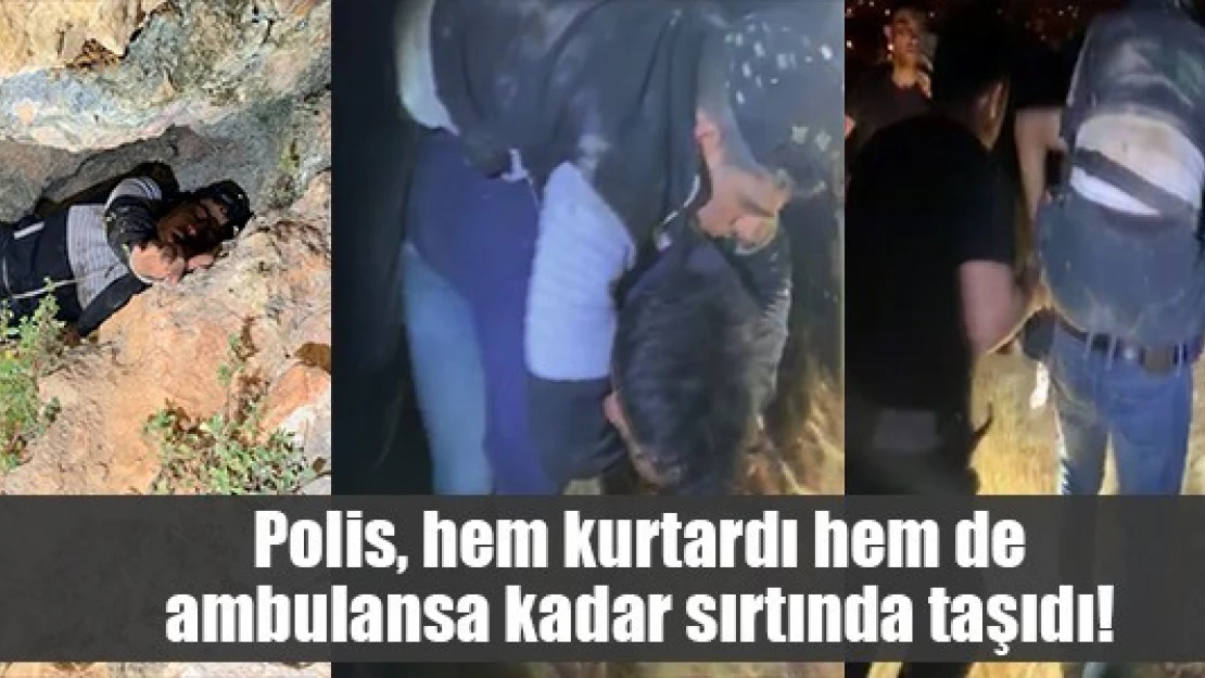 Polis, hem kurtardı hem de sırtında taşıdı!