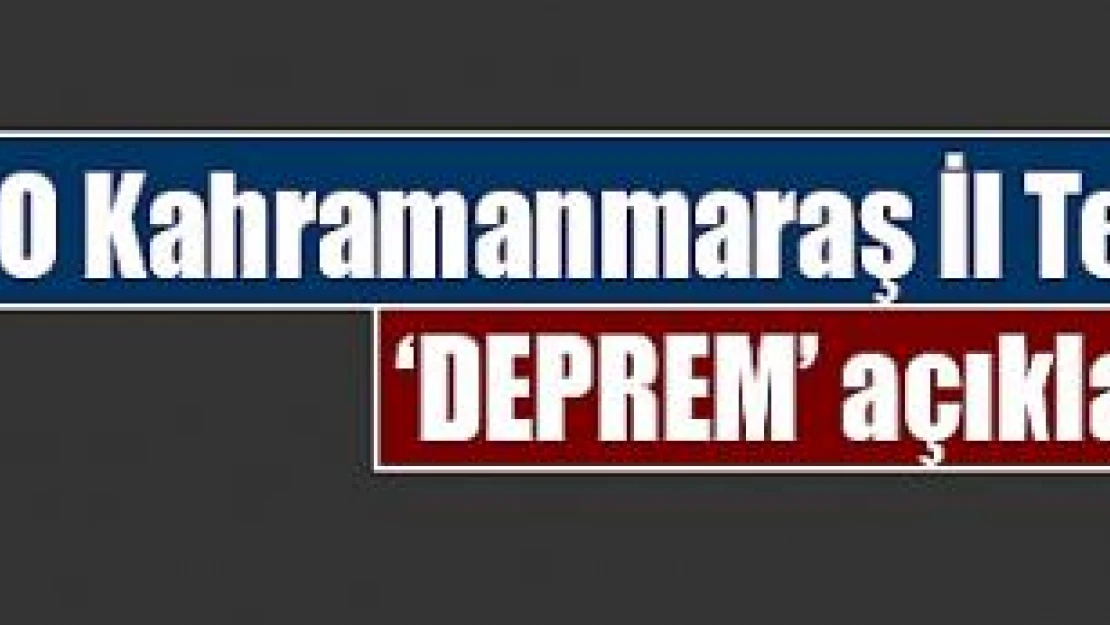 JMO Kahramanmaraş İl Temsilciliğinden 'DEPREM' açıklama!