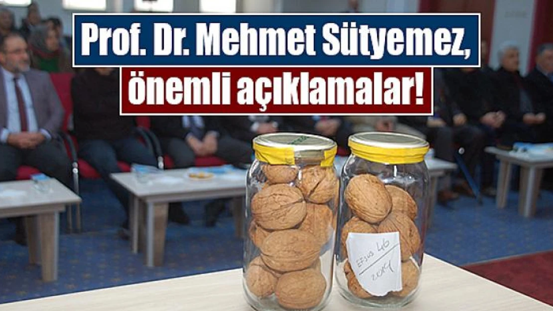 Prof. Dr. Mehmet Sütyemez, önemli açıklamalar!