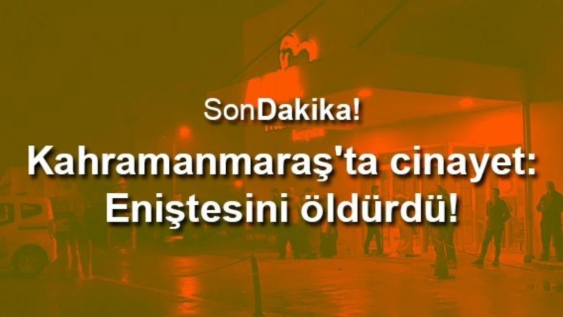 Kahramanmaraş'ta cinayet: Eniştesini öldürdü!