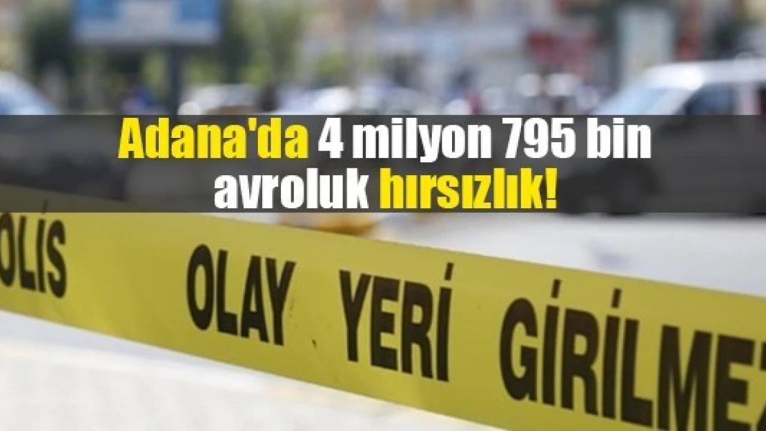 Adana'da 4 milyon 795 bin avroluk hırsızlık!