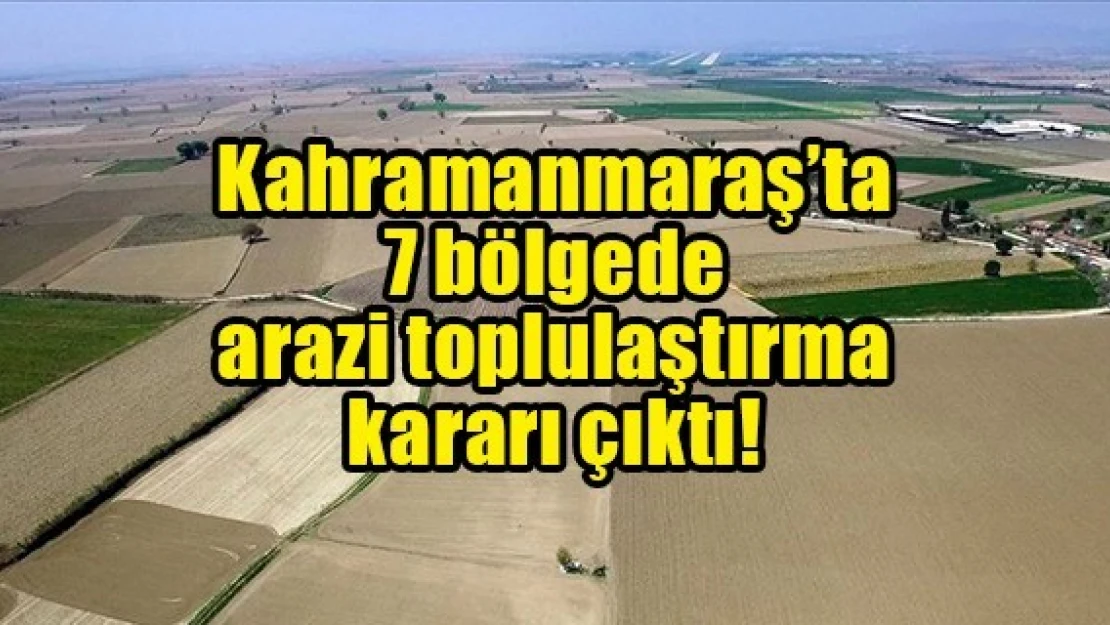 Kahramanmaraş'ta 7 bölgede arazi toplulaştırma kararı çıktı!