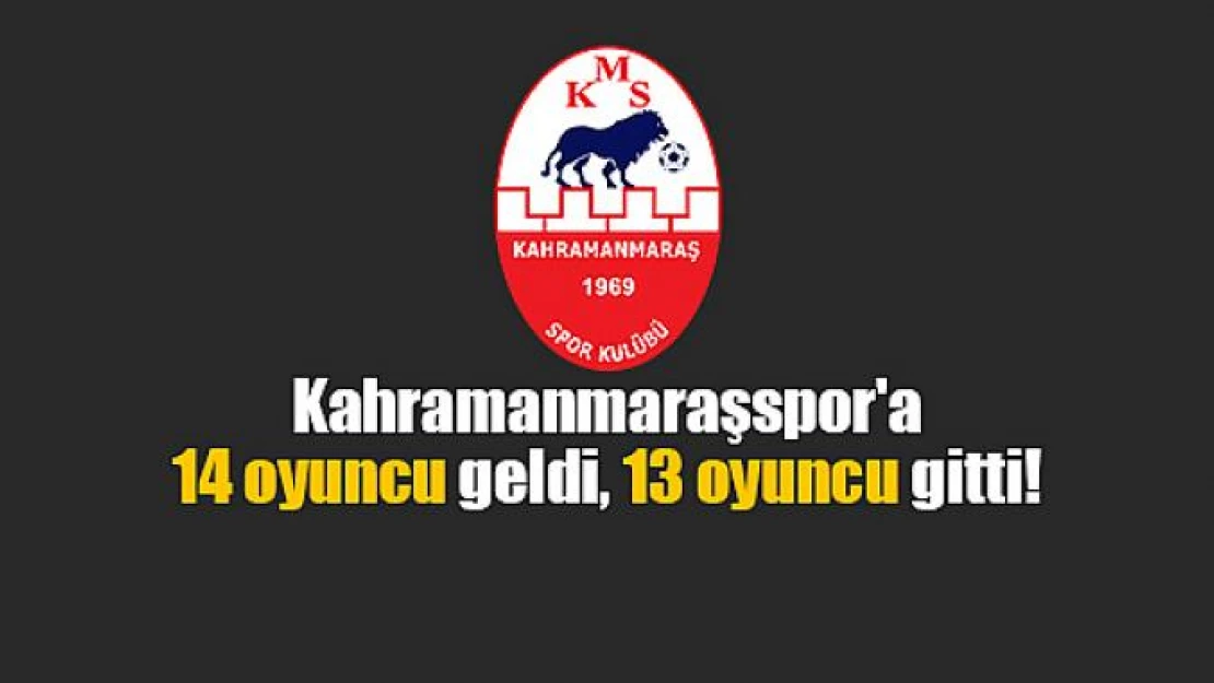 Kahramanmaraşspor'a 14 oyuncu geldi, 13 oyuncu gitti!