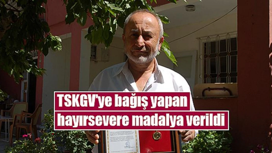 TSKGV'ye bağış yapan hayırsevere madalya verildi