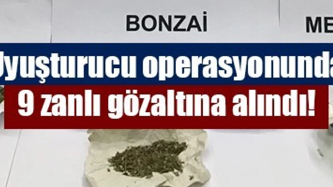 Uyuşturucu operasyonunda 9 zanlı gözaltına alındı!