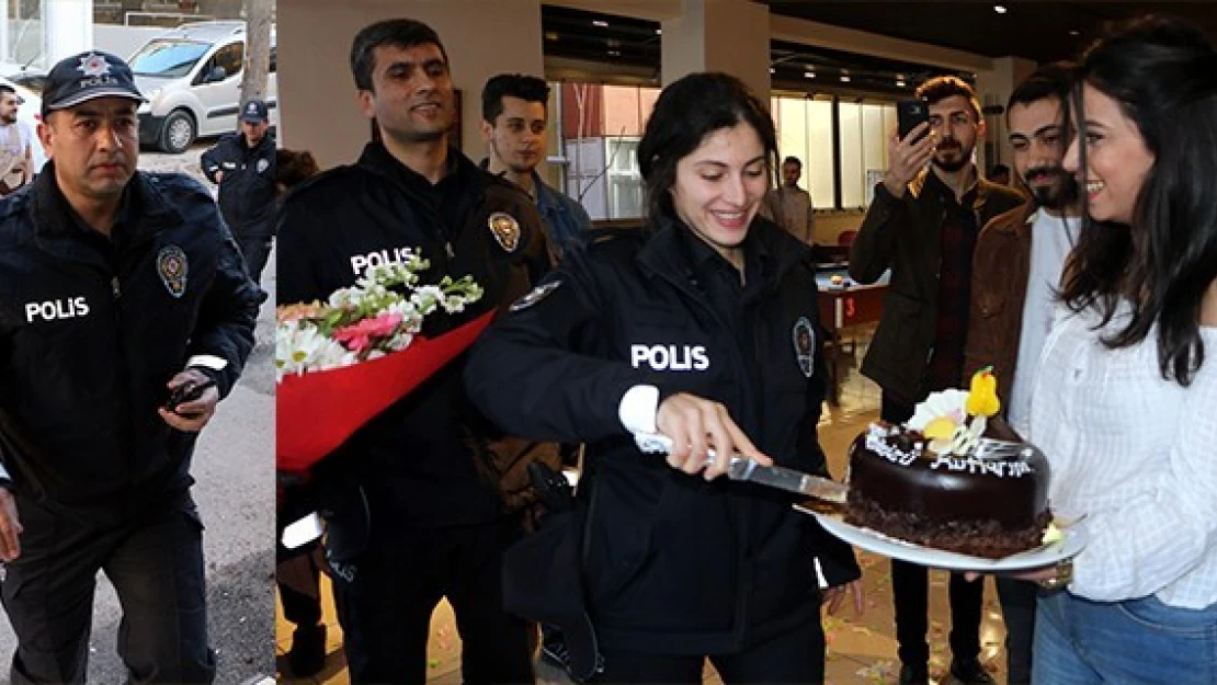 Kahramanmaraş'ta kavga ihbarına giden polislere pastalı sürpriz!