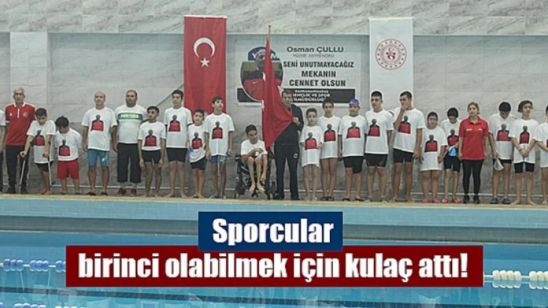 Sporcular birinci olabilmek için kulaç attı!