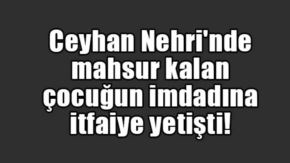 Ceyhan Nehri'nde mahsur kalan çocuğun imdadına itfaiye yetişti!