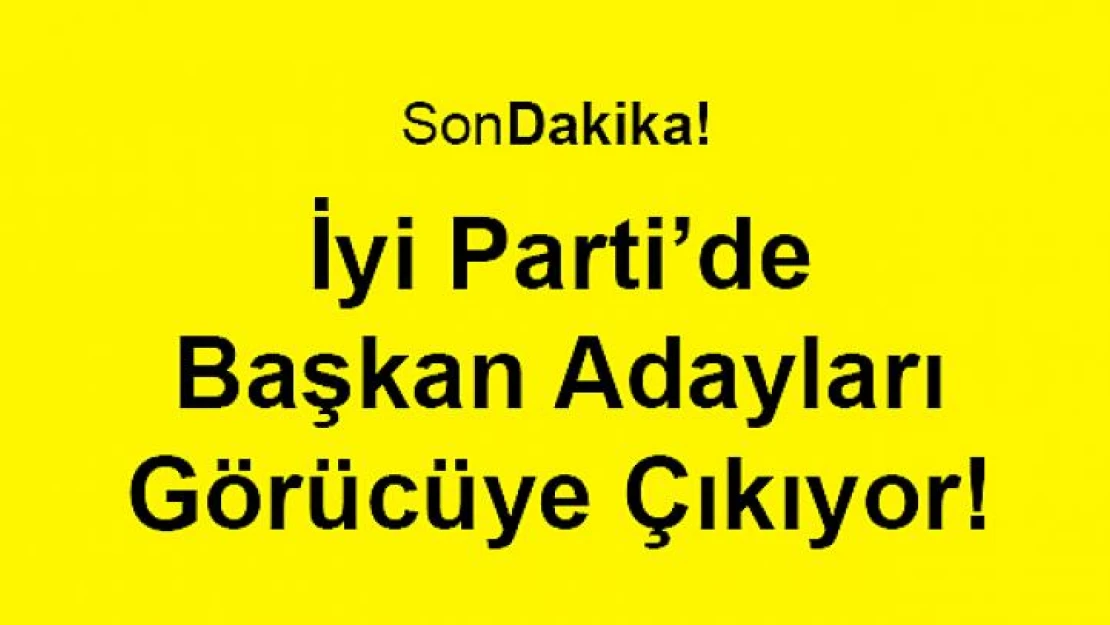 İyi Parti'de Başkan Adayları Görücüye Çıkıyor!