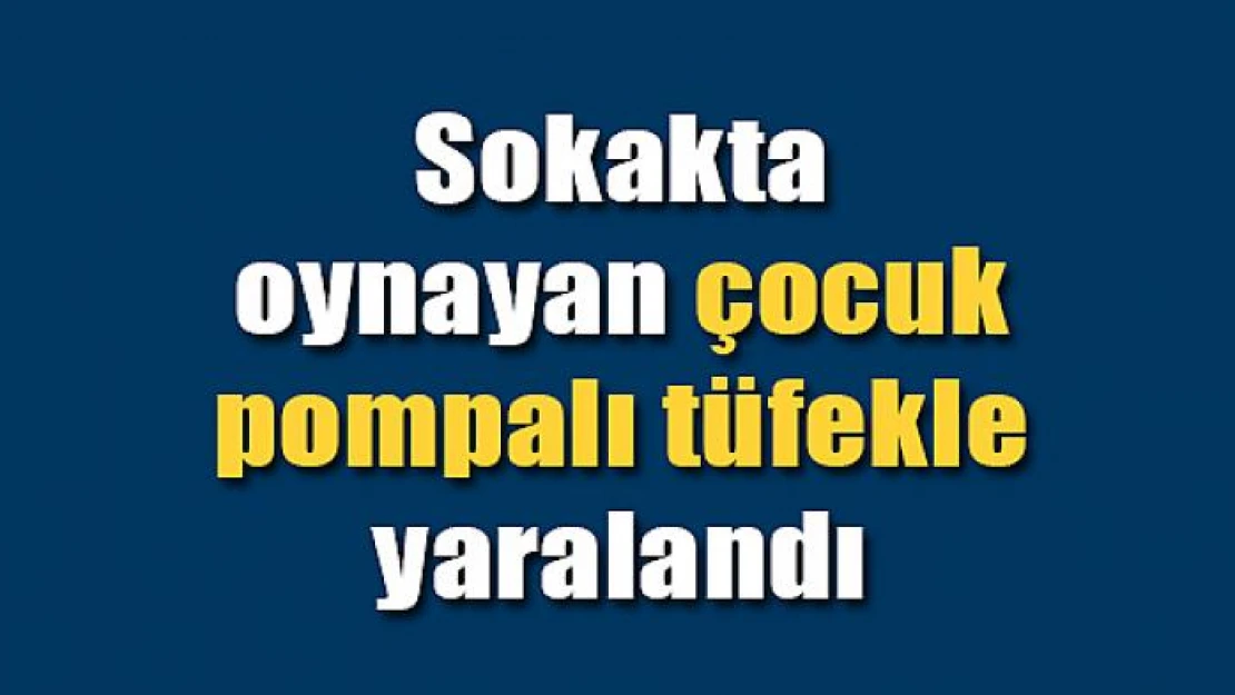 Sokakta oynayan çocuk pompalı tüfekle yaralandı