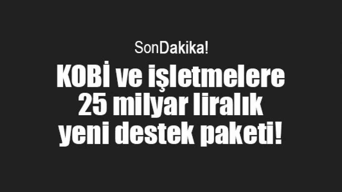 KOBİ ve işletmelere 25 milyar liralık yeni destek paketi!