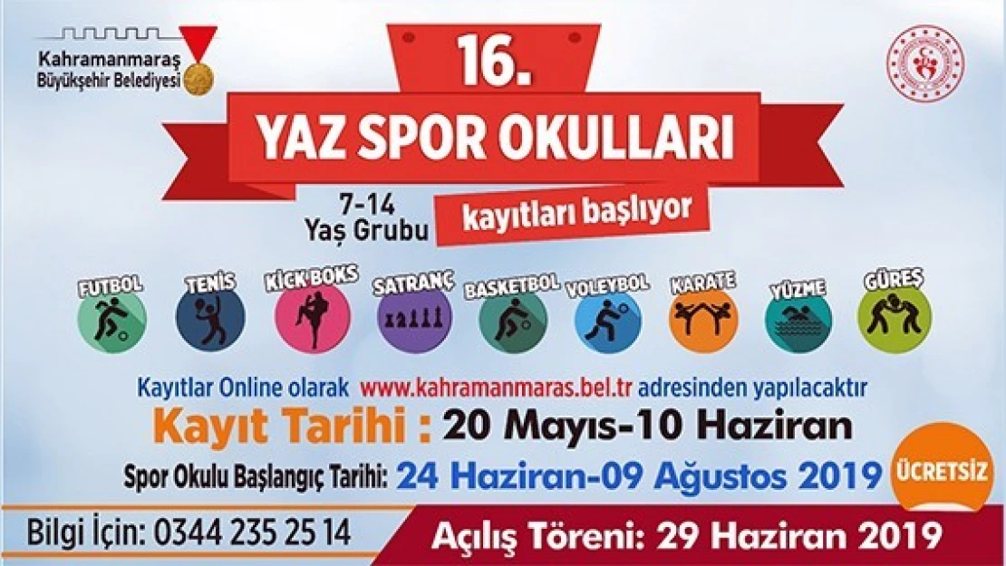 Yaz spor okulu kayıtları Kahramanmaraş'ta başladı!