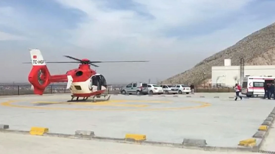 Ambulans helikopter Elbistan'dan havalandı!