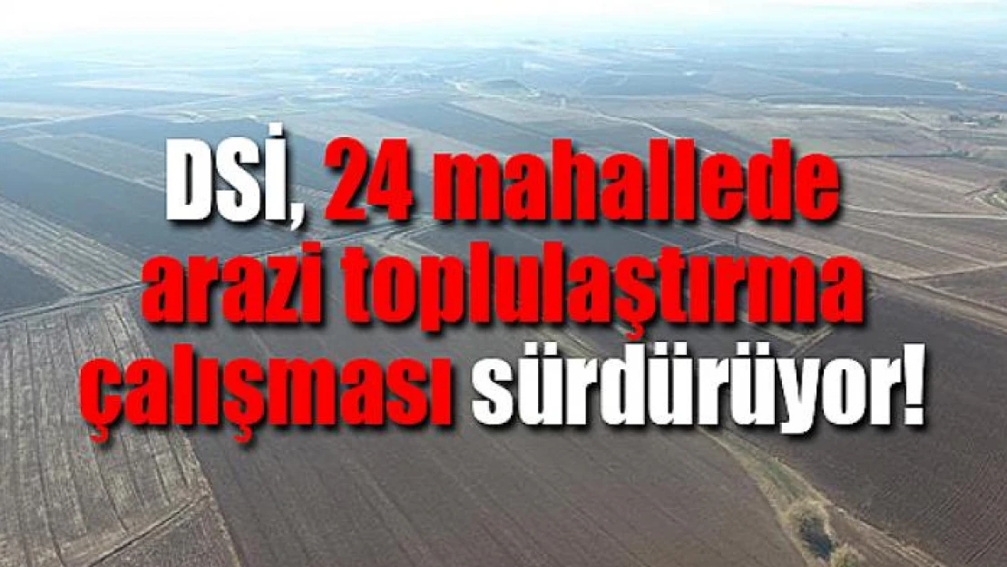 DSİ, 24 mahallede arazi toplulaştırma çalışması sürdürüyor