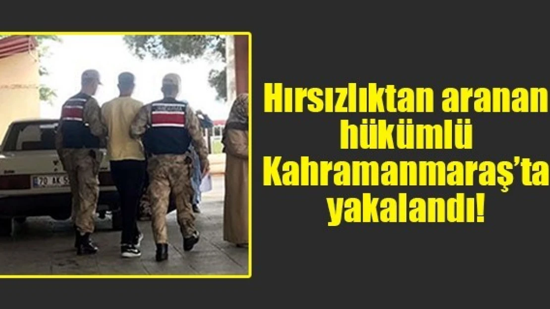 Hırsızlıktan aranan hükümlü Kahramanmaraş'ta yakalandı!