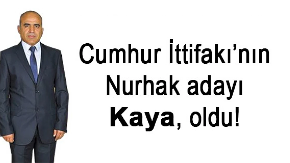 Cumhur İttifakı'nın Nurhak adayı Kaya, oldu!