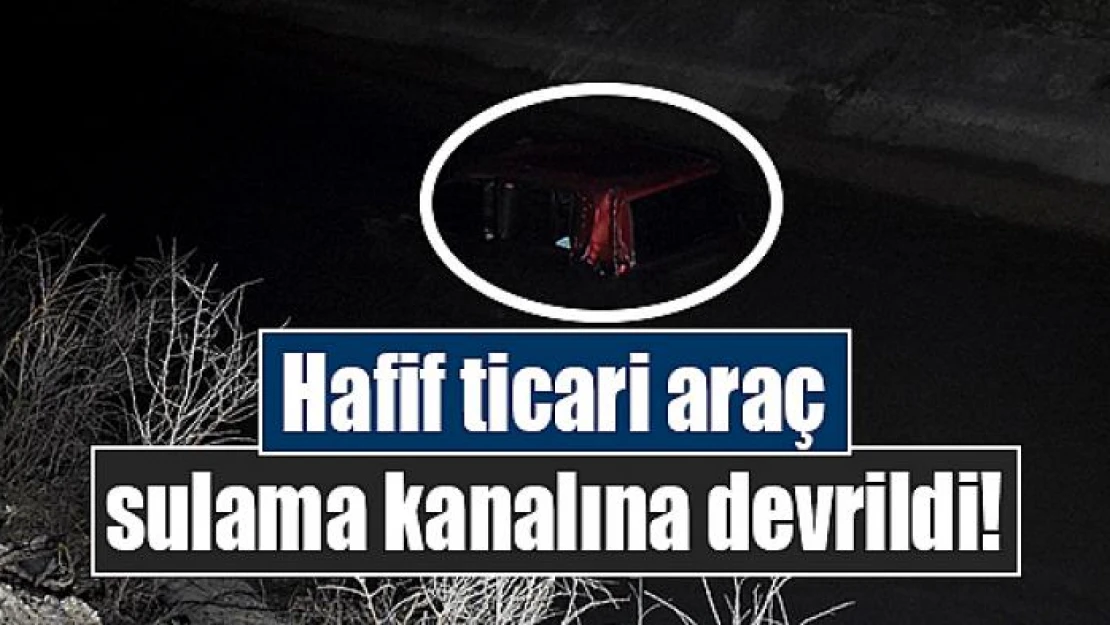 Hafif ticari araç sulama kanalına devrildi!