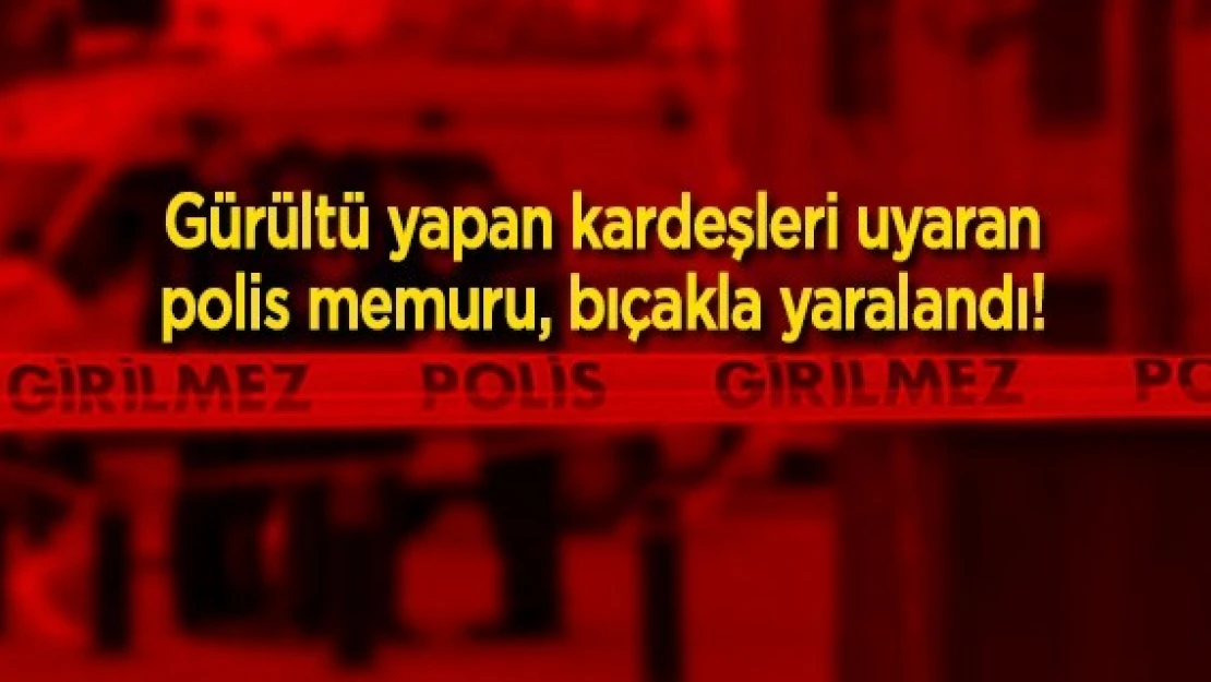 Gürültü yapan kardeşleri uyaran polis memuru, bıçakla yaralandı!