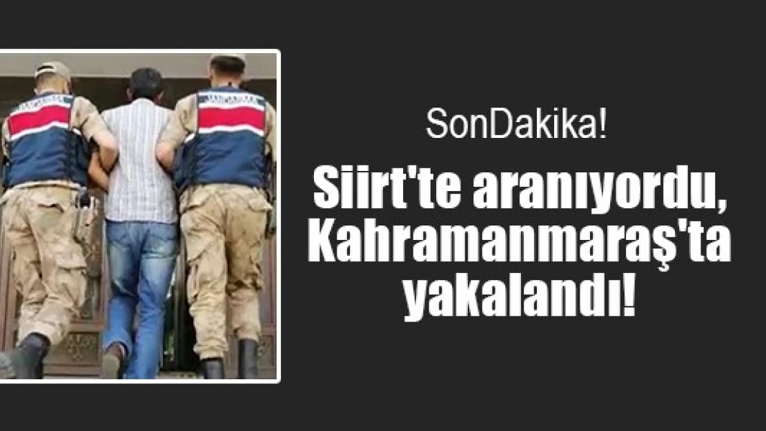 Siirt'te aranıyordu, Kahramanmaraş'ta yakalandı!