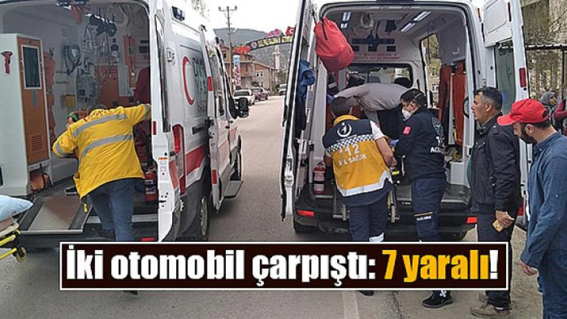 İki otomobil çarpıştı: 7 yaralı