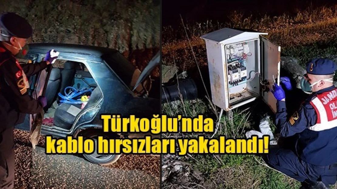 Türkoğlu'nda kablo hırsızları yakalandı!