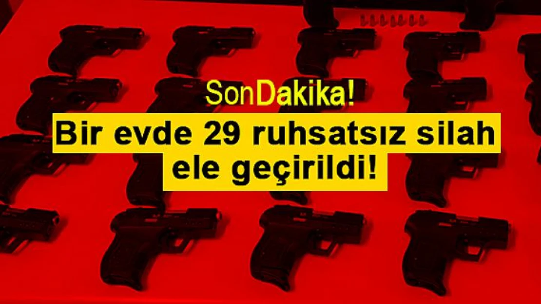 Bir evde 29 ruhsatsız silah ele geçirildi!