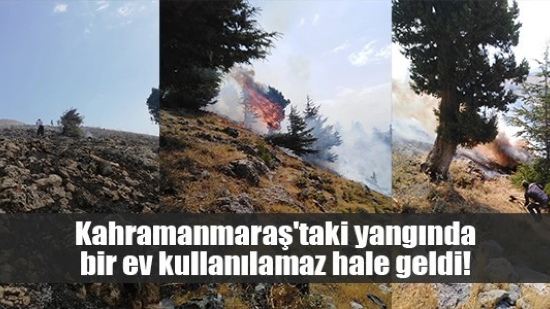 Kahramanmaraş'taki yangında bir ev kullanılamaz hale geldi!