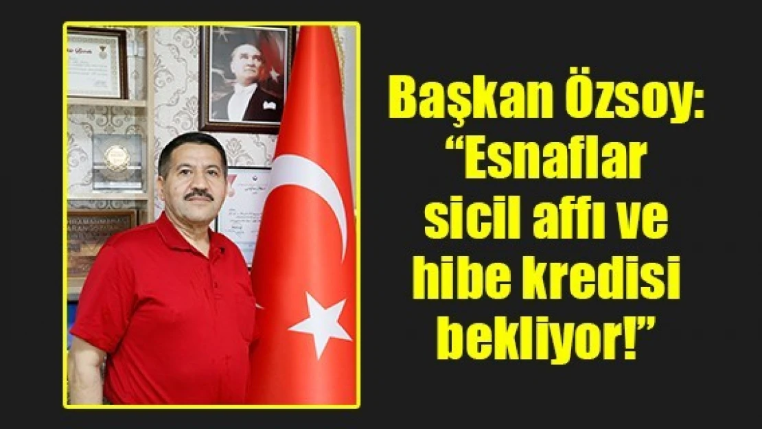 Başkan Özsoy: 'Esnaflar sicil affı ve hibe kredisi bekliyor!'