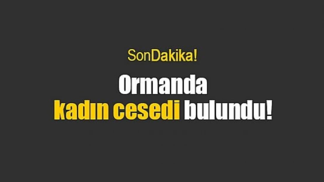 Ormanda kadın cesedi bulundu!