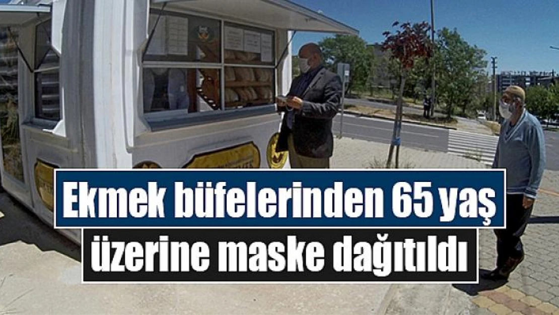 Ekmek büfelerinden 65 yaş üzerine maske dağıtıldı