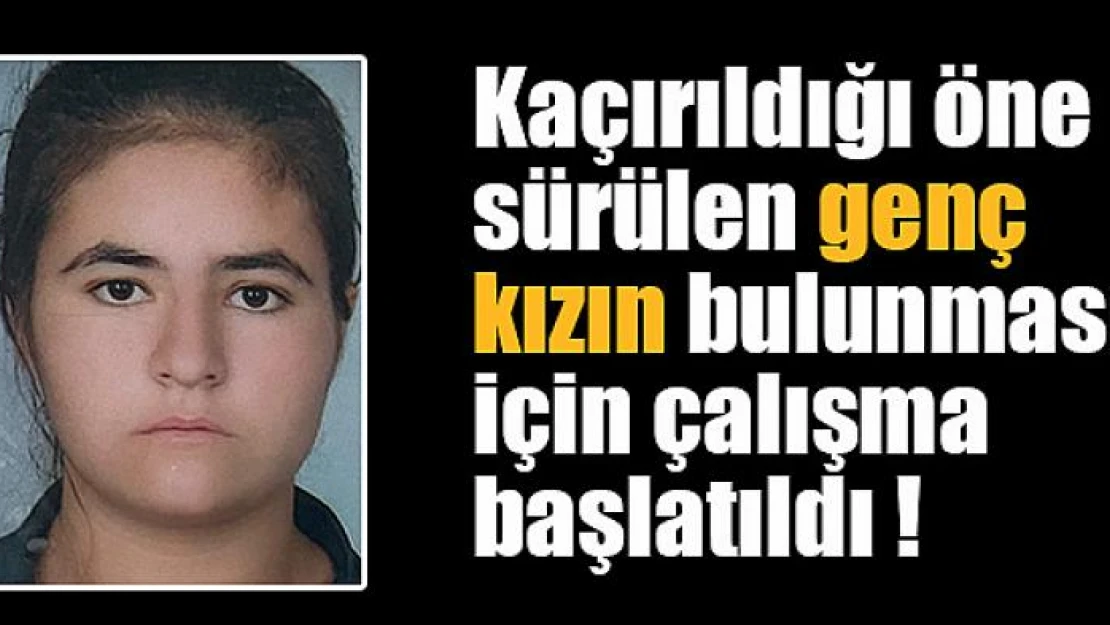 Kaçırıldığı öne sürülen genç kızın bulunması için çalışma başlatıldı