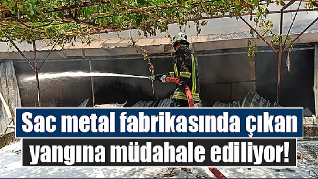 Sac metal fabrikasında çıkan yangına müdahale ediliyor