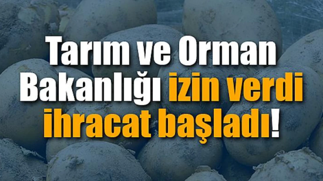 Tarım ve Orman Bakanlığı izin verdi, ihracat başladı