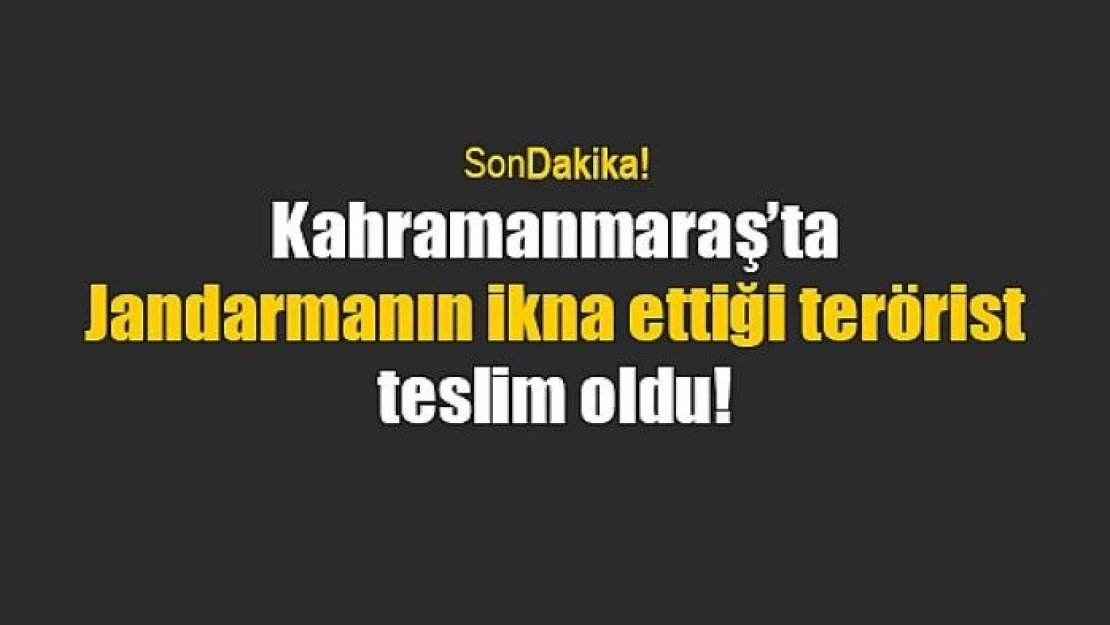 Kahramanmaraş'ta Jandarmanın ikna ettiği terörist teslim oldu!