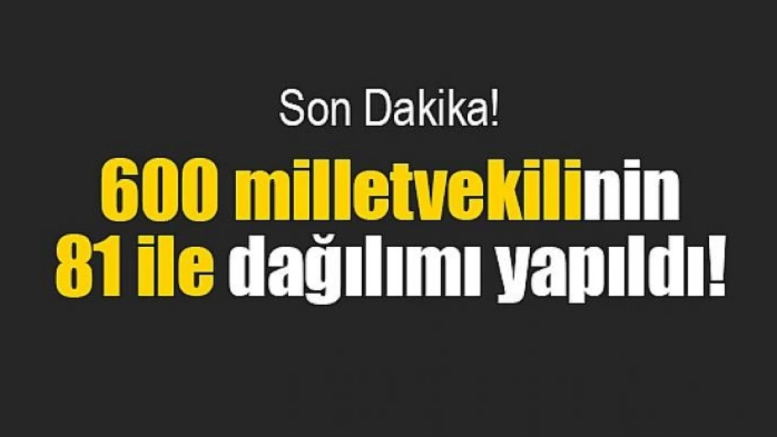 600 milletvekilinin 81 ile dağılımı yapıldı!