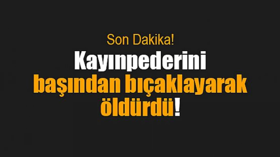 Kayınpederini başından bıçaklayarak öldürdü!