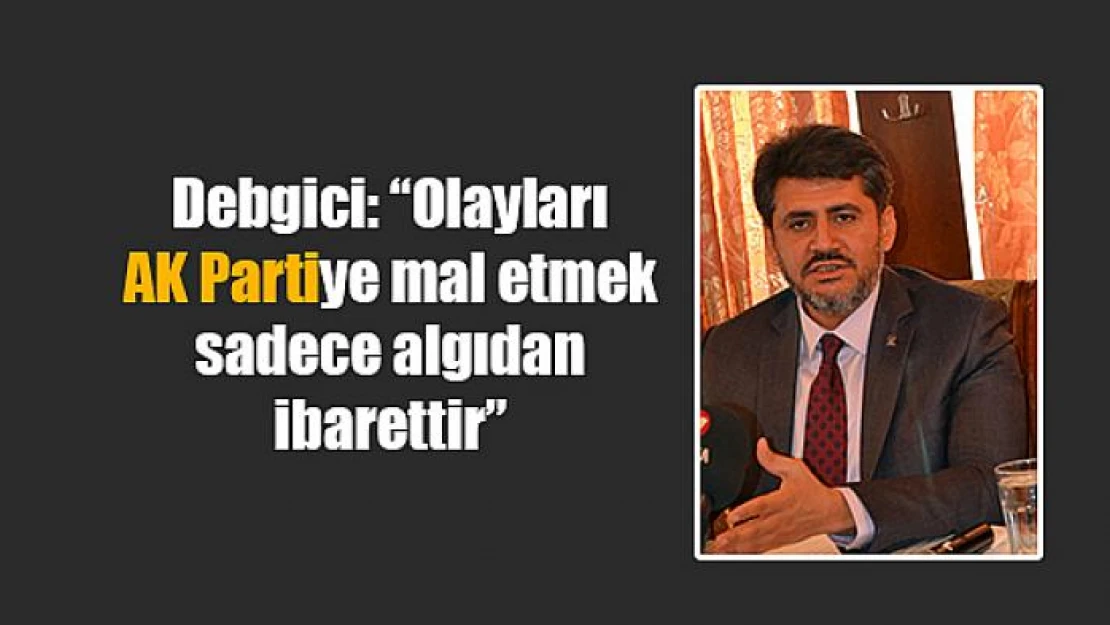 Debgici: 'Olayları AK Partiye mal etmek sadece algıdan ibarettir'