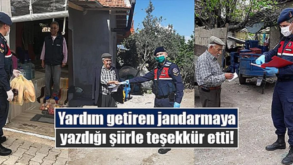 Yardım getiren jandarmaya yazdığı şiirle teşekkür etti!