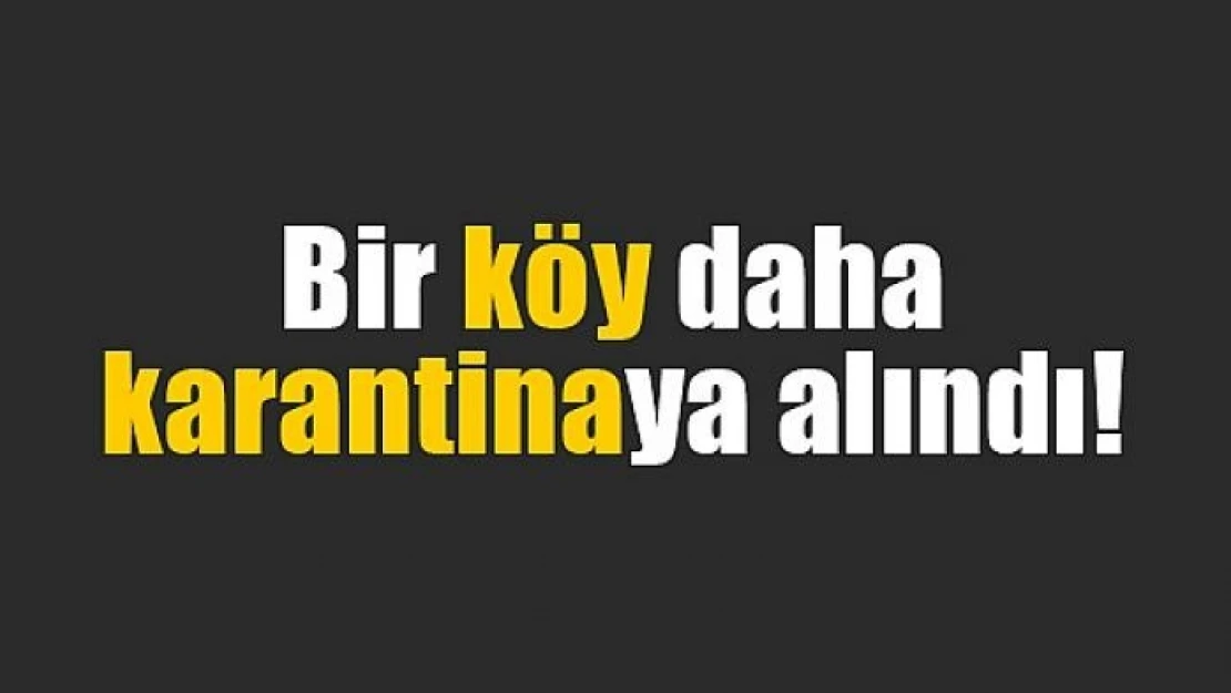 Bir köy daha karantinaya alındı