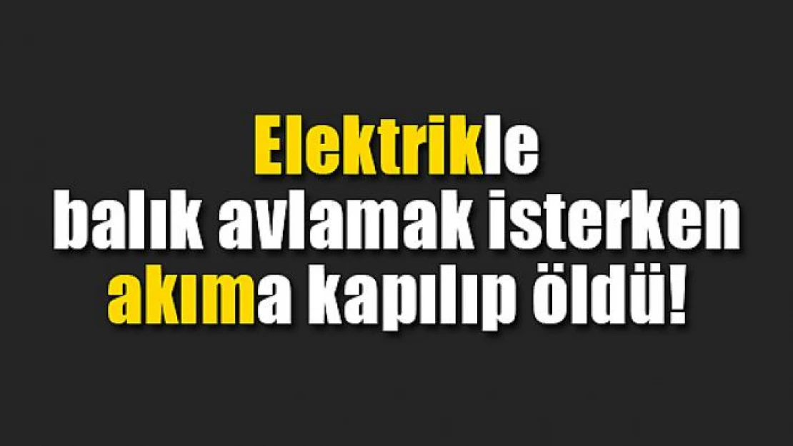 Elektrikle balık avlamak isterken akıma kapılıp öldü