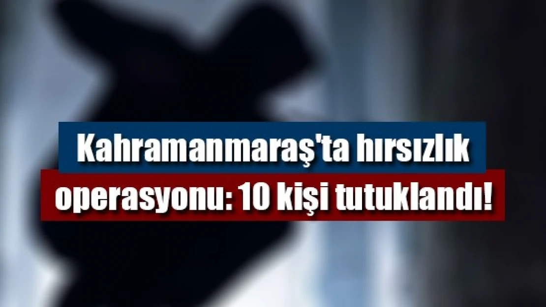 Kahramanmaraş'ta hırsızlık operasyonu: 10 kişi tutuklandı!