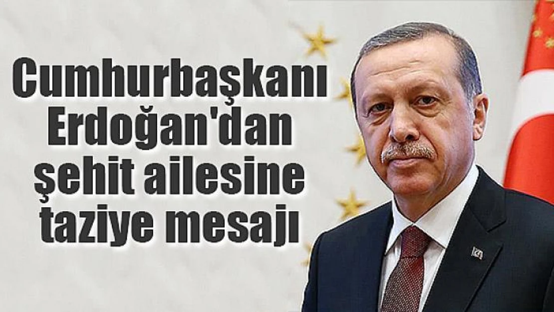 Cumhurbaşkanı Erdoğan'dan şehit ailesine taziye mesajı