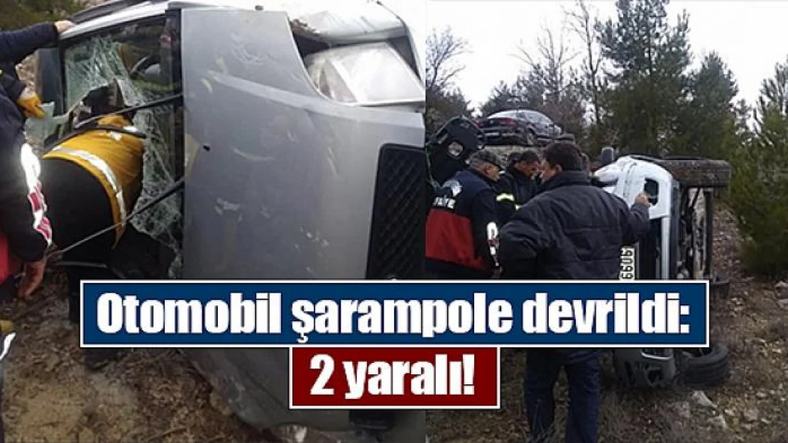 Otomobil şarampole devrildi: 2 yaralı!