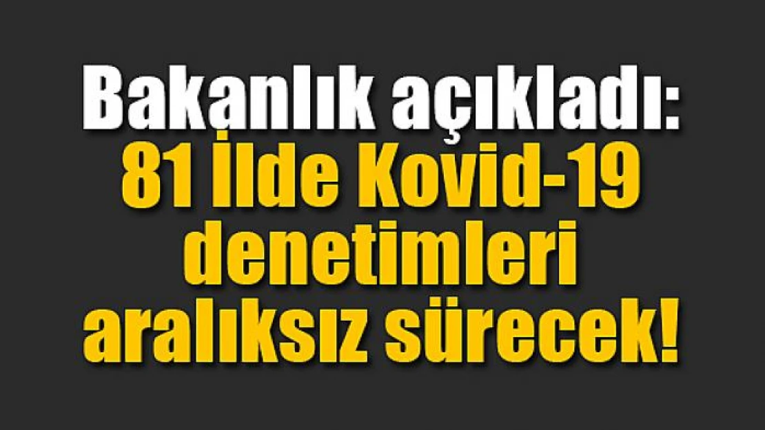 81 İlde Kovid-19 denetimleri aralıksız sürecek