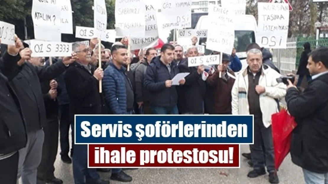 Servis şoförlerinden ihale protestosu!