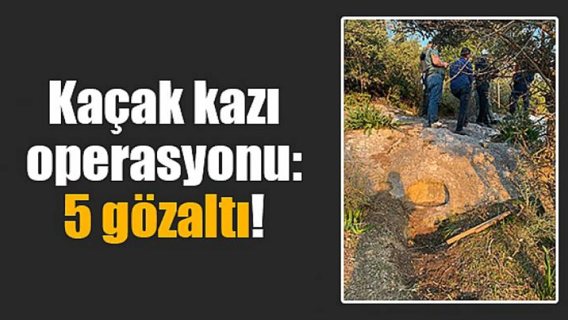 Kaçak kazı operasyonu: 5 gözaltı!